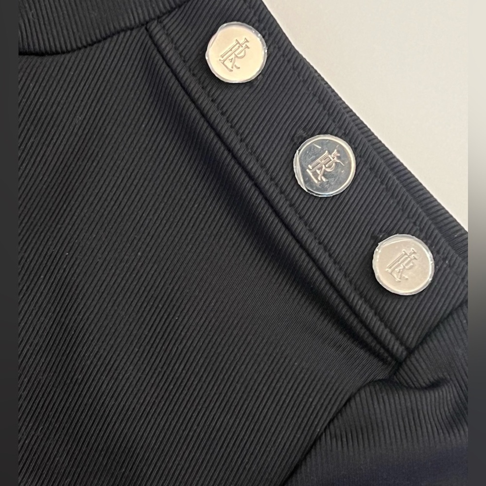Lauren Ralph Lauren Ribbed Cropped Mockneck Rash Guard Black Swim TOP ONLY NEW - Picture 9 of 9
